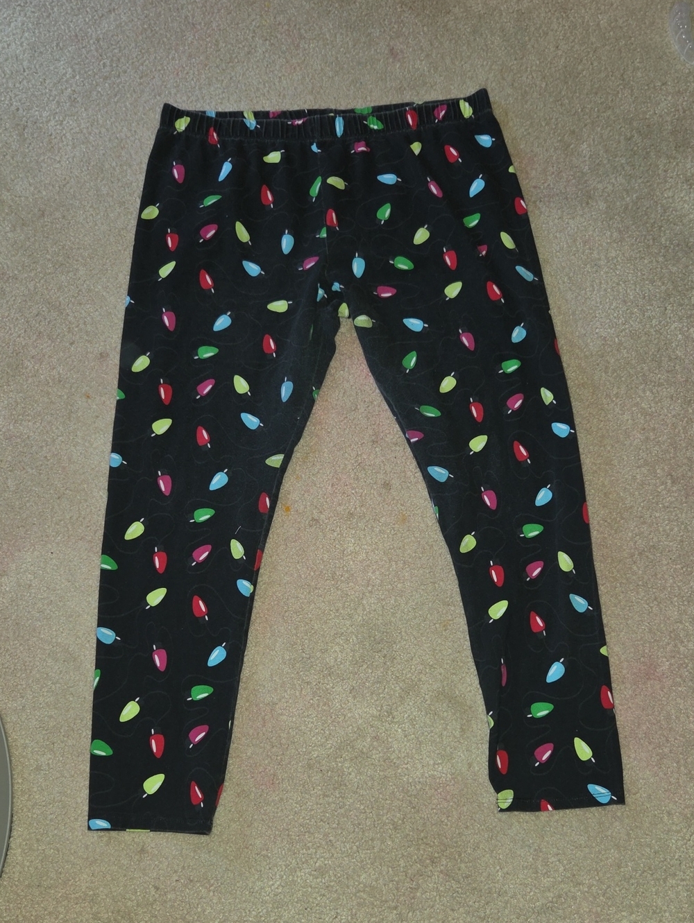 💼 No Boundaries Black Leggings with Multicolor Light Bulb Print